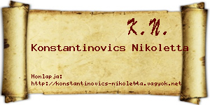 Konstantinovics Nikoletta névjegykártya