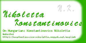 nikoletta konstantinovics business card